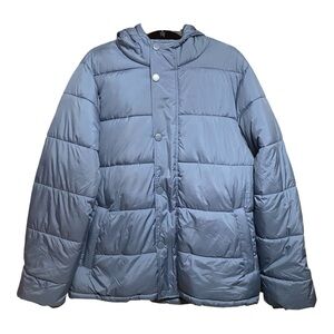 Blue Puffer Jacket with Hood L
